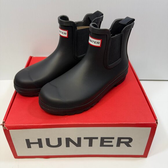 Hunter Original Chelsea Rain Boots | Black | Women’s 7 | New With Box - Picture 1 of 10